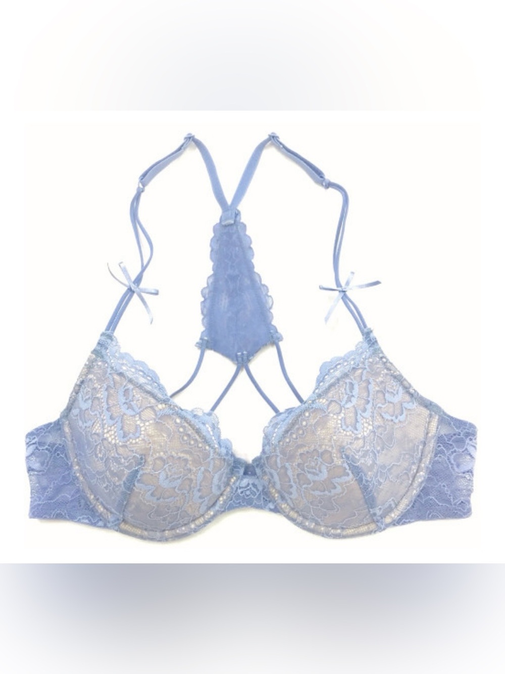 NWT Samantha Chang Whispering Lilac 34C Classic U/W T-Back Lace Bra